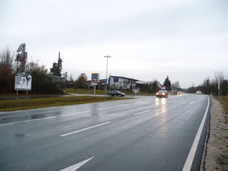 Pleinfelder Straße,  Einfahrt Gewerbegebiet, Aldi