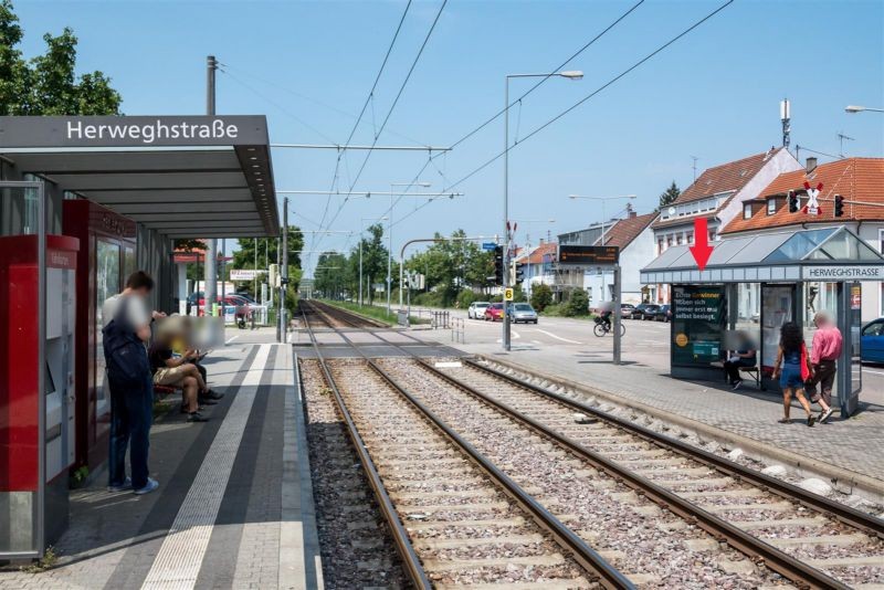 Rheinbrückenstr.,HST Herweghstr.saw.li.Vi.Si.Gl.