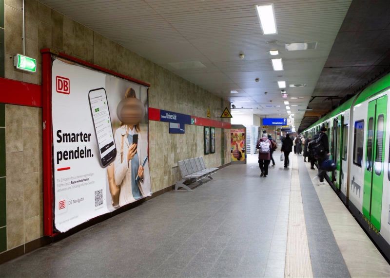 S-Bf Universität, Bstg., Gleis 2, 1. Sto.