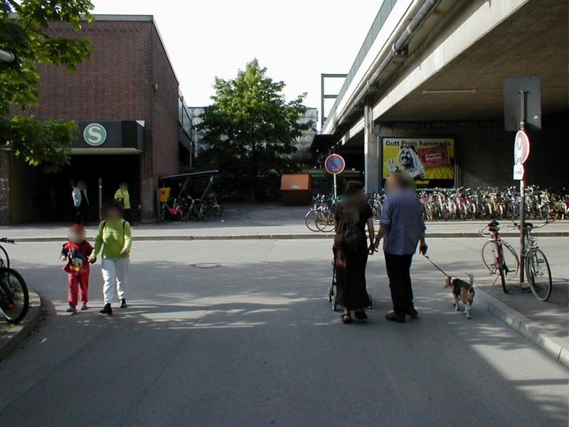 S-Bf Donnersbergerbrücke,re.v.Zug. z.S-Bf,v.d.Maue