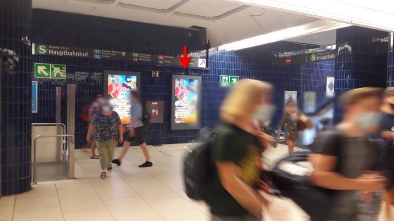 U-Bf Marienpl., Ebene -4, Zug. S-Bahn re.