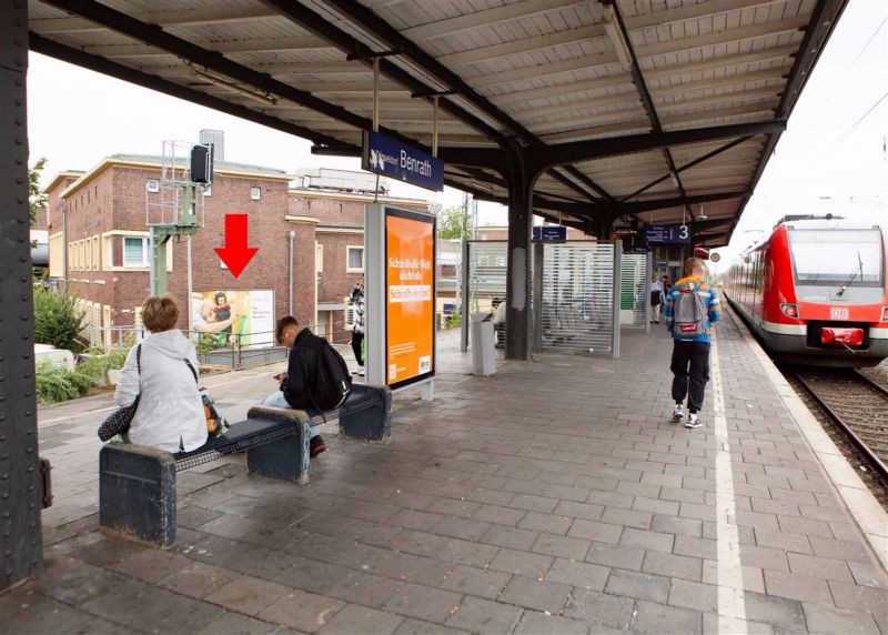 S-Bf Benrath, Bf-Vorplatz, Si. Zugang u. Bahnsteig