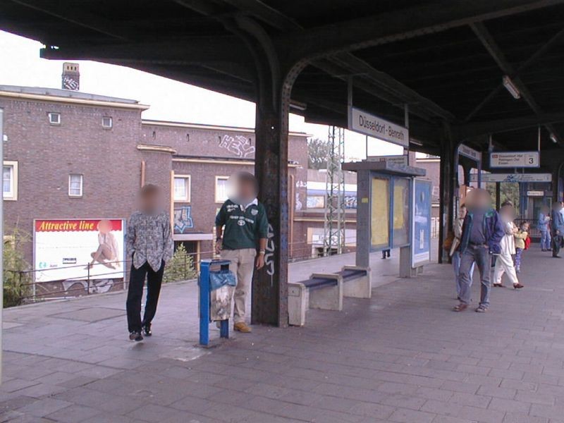 S-Bf Benrath, Bf-Vorplatz, Si. Zugang u. Bahnsteig